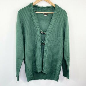 Salon Studio Green Long Sleeve Knit Cardigan Sweater Women's Size Medium M